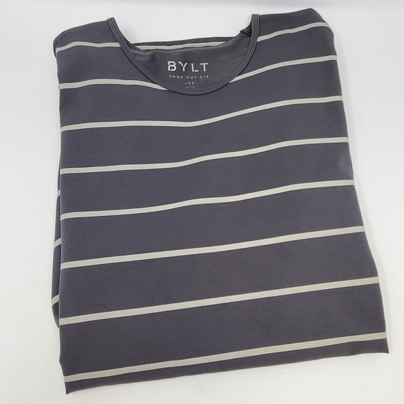 BYLT LUX DROP CUT SHORT SLEEVE CARBON STRIPE ATHLETIC SHIRT TOP MEN SIZE LARGE - Picture 6 of 11